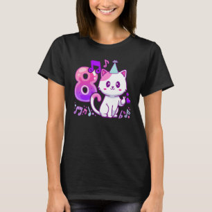 Birthday girl 8 years old, K-pop finger heart, kit T-Shirt