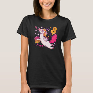 Birthday girl 8 years old, Unicorn, Pop It, Number T-Shirt