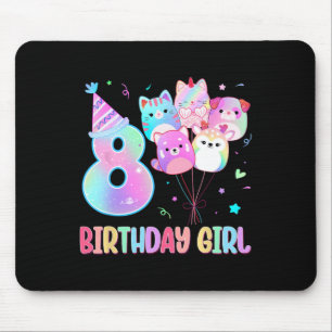 Birthday Girl 8th Birthday Squish Squad Mallow Gir Mouse Pad