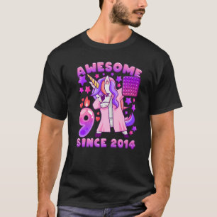 Birthday girl 9 years old, born 2014, Unicorn, Pop T-Shirt