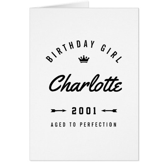 Birthday Girl Aged To Perfection Nostalgic Card