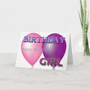 Birthday Girl Balloons Card