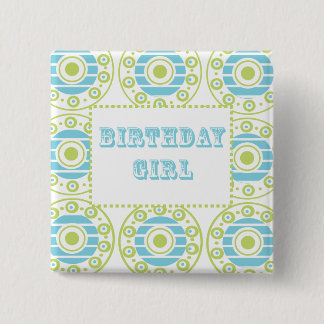 Birthday Girl Blue 2 Inch Square Button