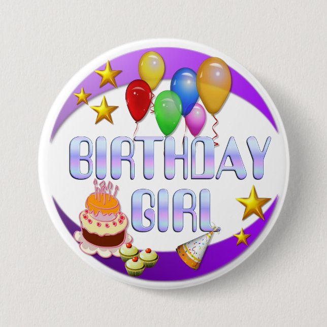 Birthday Girl ~ Button # 2 (Front)