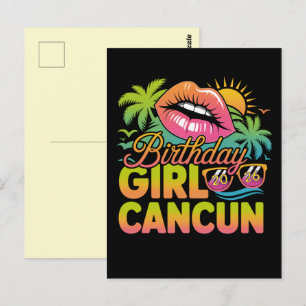 Birthday Girl Cancun 2026 Tropical Vacation Trip Postcard