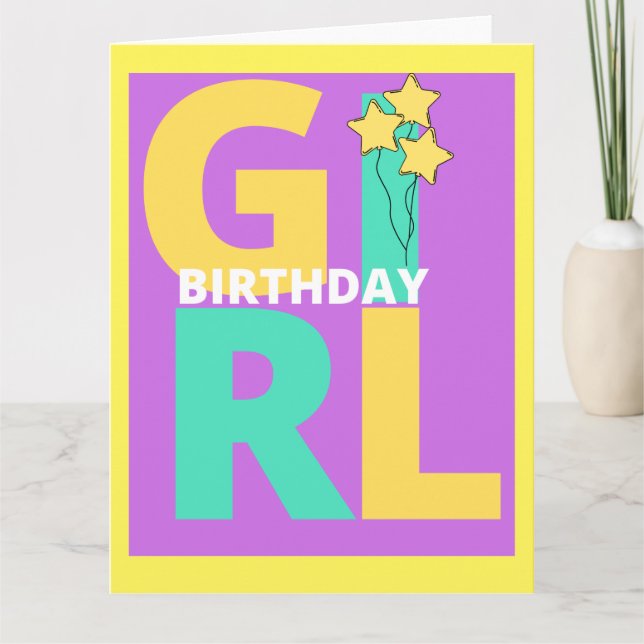 Birthday girl card (Front)