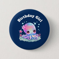 Birthday Girl Cute Octopus Under the Sea Theme