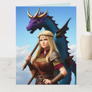 BIRTHDAY GIRL DRAGON FANTASY BIRTHDAY CARD