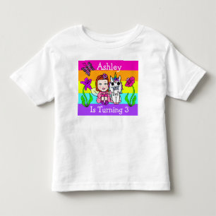 Birthday Girl Fairy and Unicorn Age and Name Toddler T-shirt