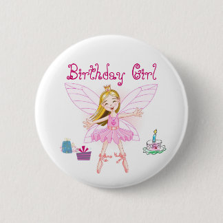 Birthday Girl Fairy Ballerina 2 Inch Round Button
