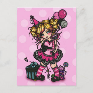 Birthday Girl Fairy Card Invite Postcard
