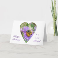 Birthday Girl Honeybee on Fall Asters Heart