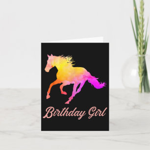 Birthday Girl Horse Lovers Watercolor Horseback Ri Card