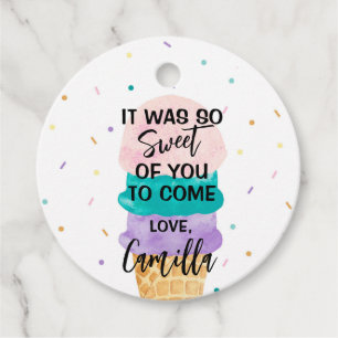 Birthday Girl Ice Cream Cone Party Favour Tags