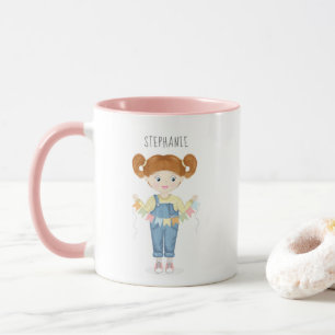 Birthday Girl in Overalls Redhead Mug
