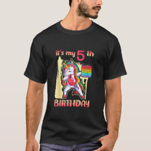 Birthday Girl It's My 5th Birthday Fidget Toy Pop  T-Shirt