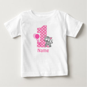 Birthday Girl Kitty Cat Pink Personalized Shirt