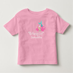 Birthday Girl Mermaid Age Custom Personalized Toddler T-shirt