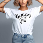 Birthday Girl Modern Black Script Womens Tri-Blend Shirt<br><div class="desc">Celebrate in style with this "Birthday Girl" shirt featuring a simple typography design with modern black script lettering.</div>