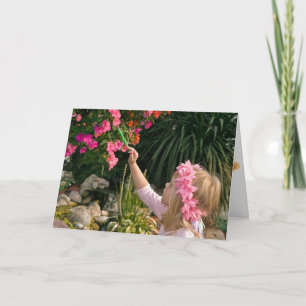 Birthday Girl painting flower Card