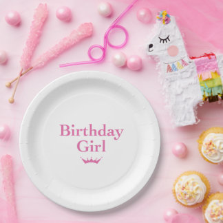 Birthday Girl Paper Plate