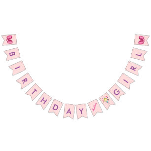 Birthday Girl Personalized Bunting Flags