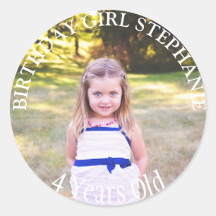 Birthday Girl Personalized Photo and Age Stickers