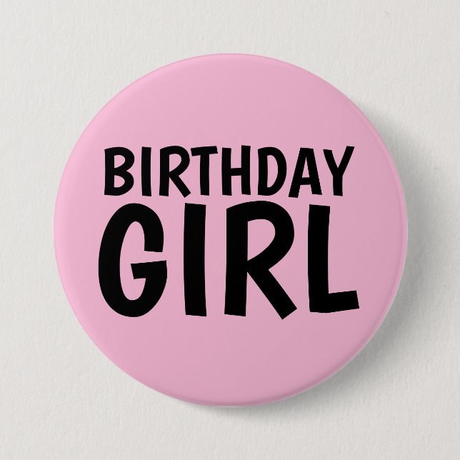 BIRTHDAY GIRL PINK BUTTONS (Front)