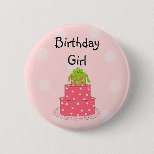 Birthday Girl - Pink Cake 2 Inch Round Button