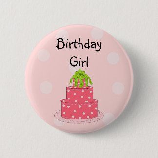 Birthday Girl - Pink Cake 2 Inch Round Button