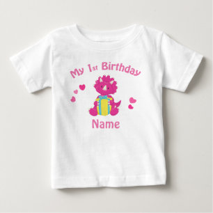 Birthday Girl Pink Dinosaur Personalized Shirt