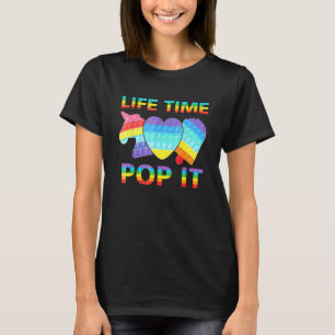 Birthday Girl Pop It Cute Unicorn Girls Colourful T-Shirt
