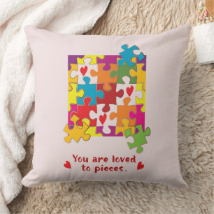 Birthday Girl Puzzle Love to Pieces Throw Pillow