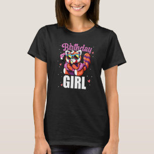 Birthday Girl Red Panda Ice Cream Sunglasses Flami T-Shirt