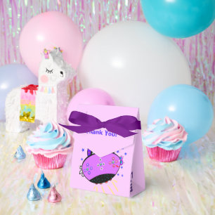 Birthday Girl Robot Pink Floral Spaceship Favor Box