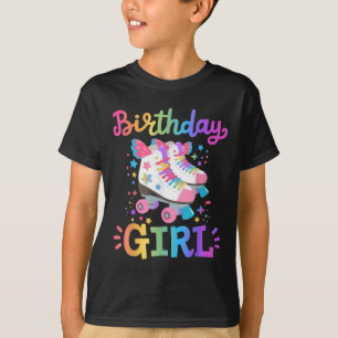 Birthday Girl Rolling Skates Roller Skater Kids Gi T-Shirt