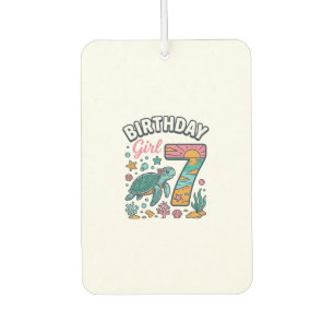 Birthday Girl Sea Turtle 7th Birthday Vector Desig Air Freshener