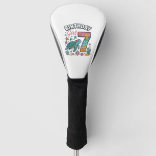 Birthday Girl Sea Turtle 7th Birthday Vector Desig Golf Head Cover