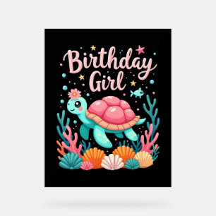 Birthday Girl Sea Turtle Theme Birthday Party Ocea Acrylic Sign