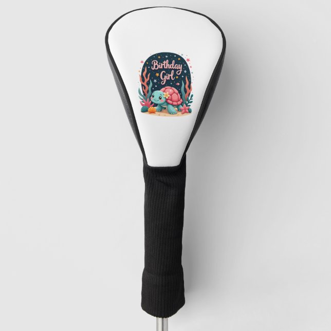Birthday Girl Sea Turtle Theme Birthday Party Ocea Golf Head Cover (Front)