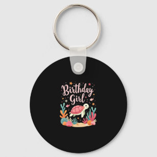Birthday Girl Sea Turtle Theme Birthday Party Ocea Keychain