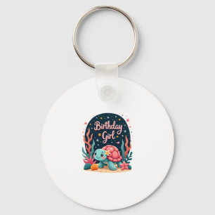 Birthday Girl Sea Turtle Theme Birthday Party Ocea Keychain
