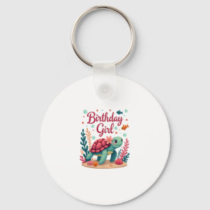 Birthday Girl Sea Turtle Theme Birthday Party Ocea Keychain