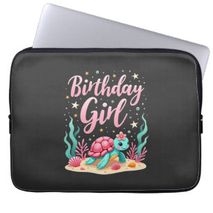 Birthday Girl Sea Turtle Theme Birthday Party Ocea Laptop Sleeve