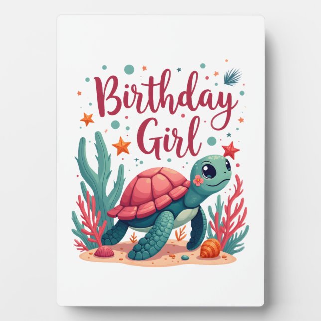 Birthday Girl Sea Turtle Theme Birthday Party Ocea Plaque (Front)
