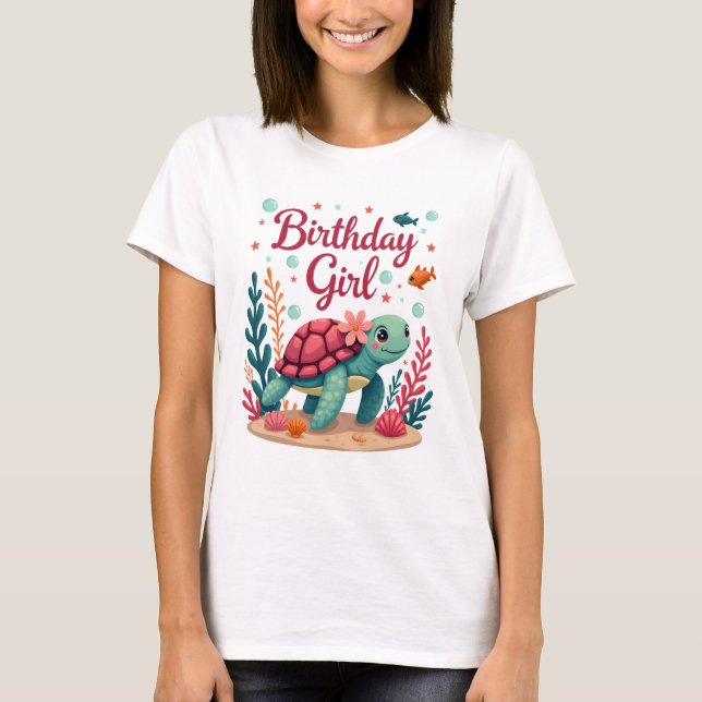 Birthday Girl Sea Turtle Theme Birthday Party Ocea T-Shirt (Front)