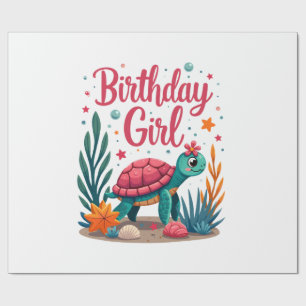 Birthday Girl Sea Turtle Theme Birthday Party Ocea Wrapping Paper