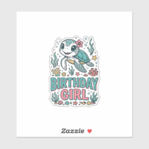 Birthday Girl Sea Turtle Vintage Engraving Shirt_1