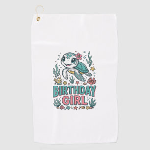 Birthday Girl Sea Turtle Vintage Engraving Shirt_1 Golf Towel