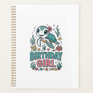 Birthday Girl Sea Turtle Vintage Engraving Shirt_1 Planner